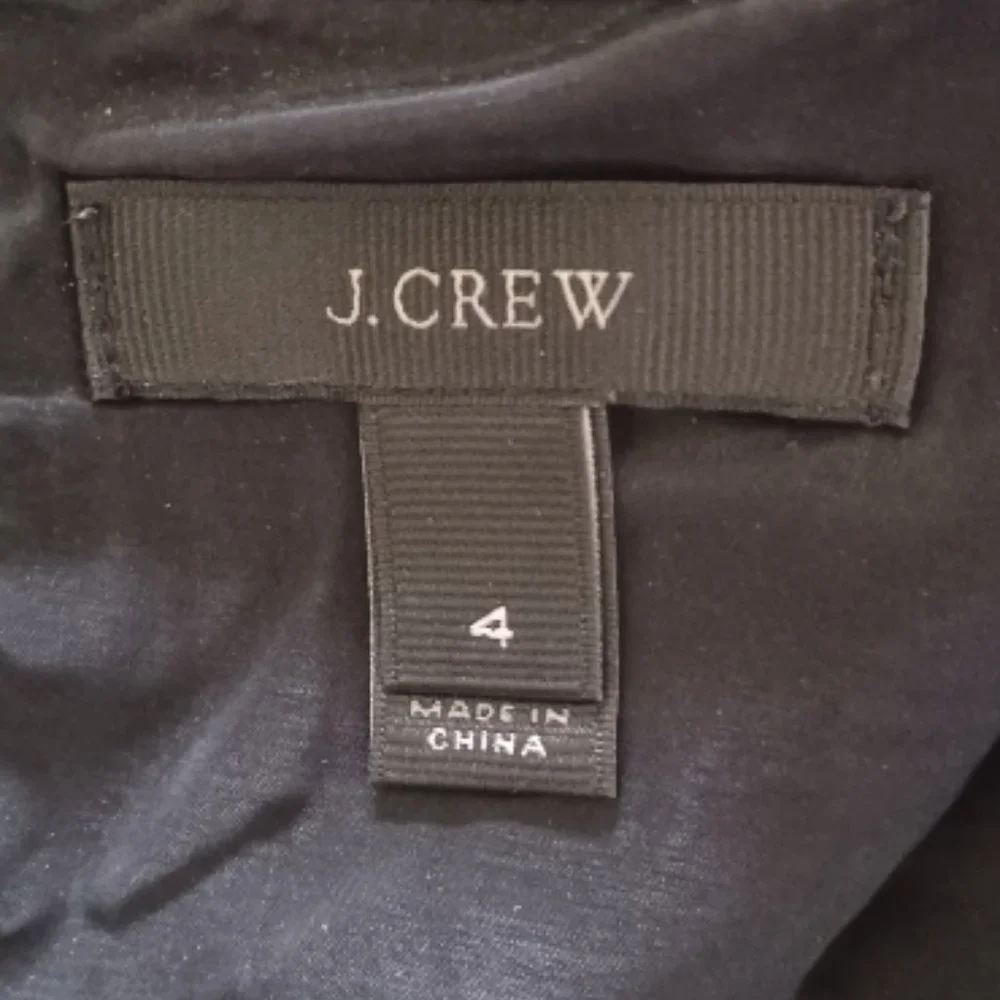 LIKE NEW! J. Crew Black & Gray Wool Houndstooth Side Panel Dress Size 4